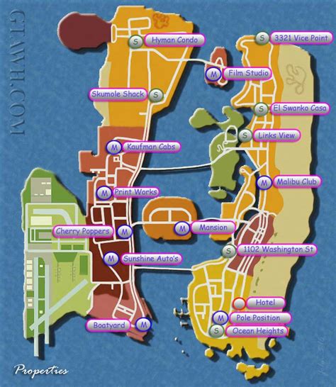 vice city all property locations.